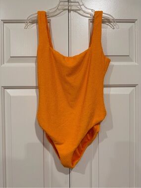 Show Me Your MuMu Orange Textured One-Piece Swimsuit